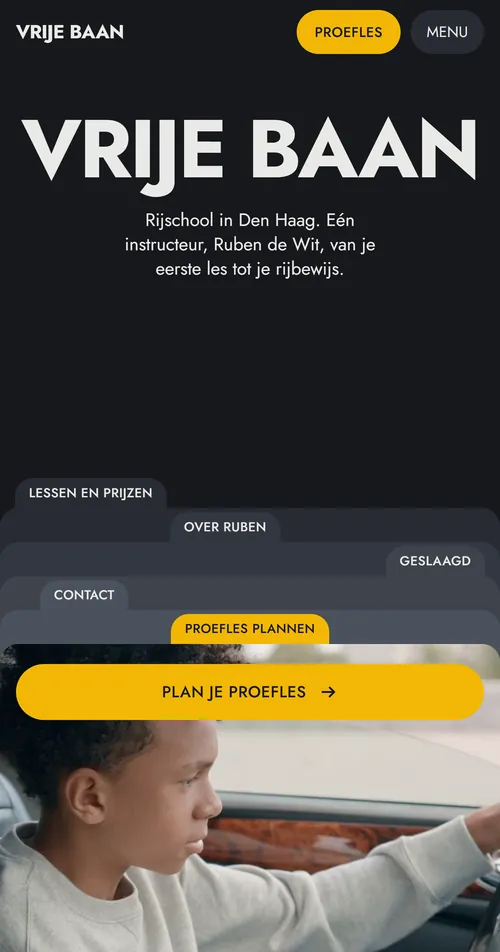 Telefoonweergave van Compleet voor Rijschool Vrije Baan, een verzonnen rijschool
